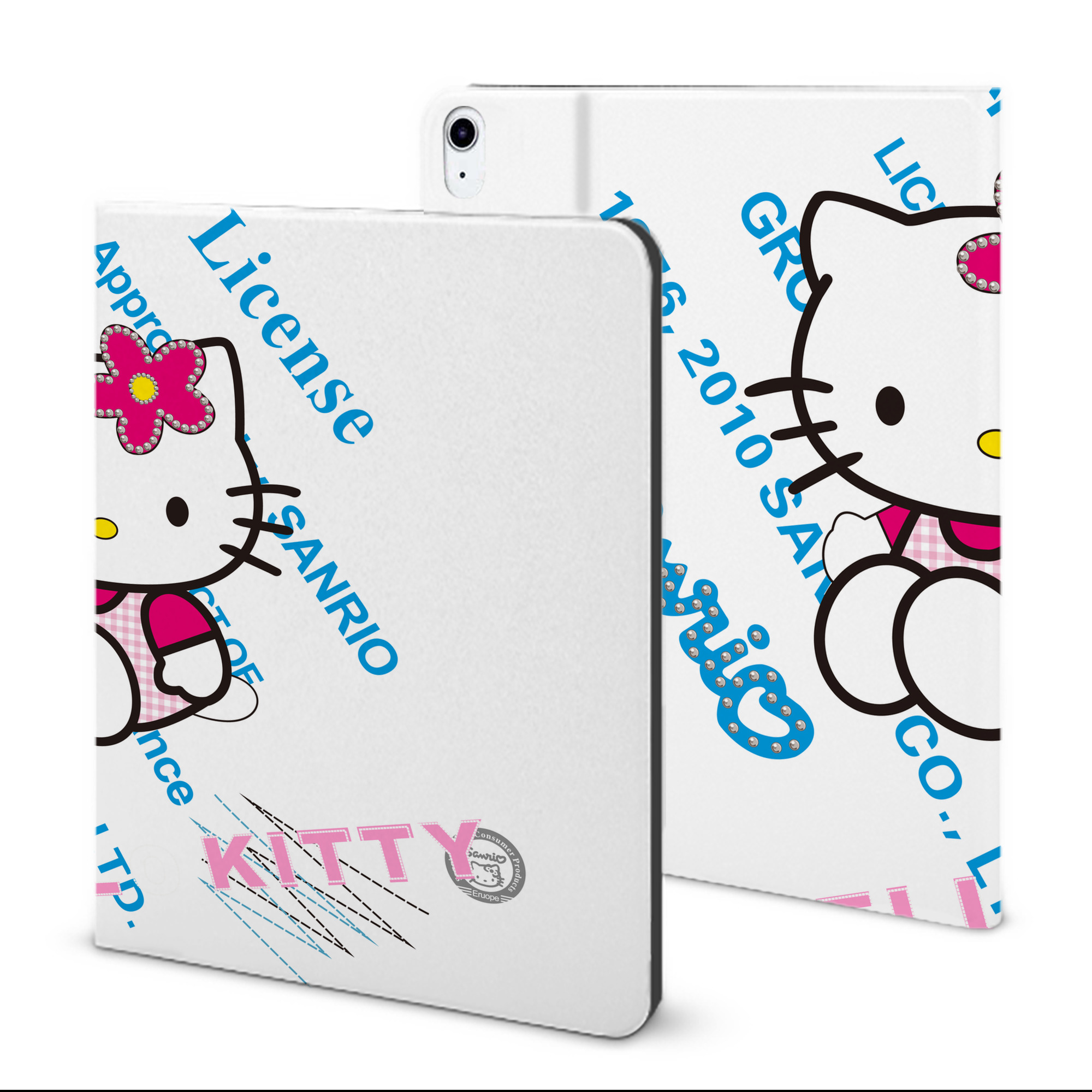 （画像用） Hello Kitty ハローキティ IPad ケース ブック型 PUレザー TPU 耐衝撃 軽量 薄型 ペン収納なし 全面保護 IPad 各モデル対応